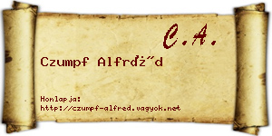 Czumpf Alfréd névjegykártya